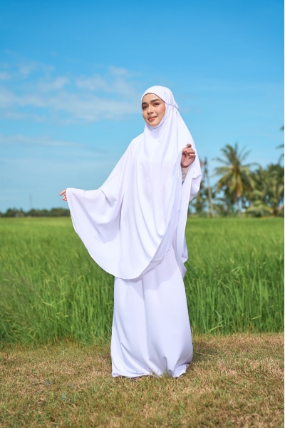 Telekung Tyara Qiyam White